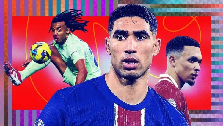ESPN年度10大邊后衛(wèi)：阿什拉夫當(dāng)選最佳，阿諾德第2，迪馬爾科第7