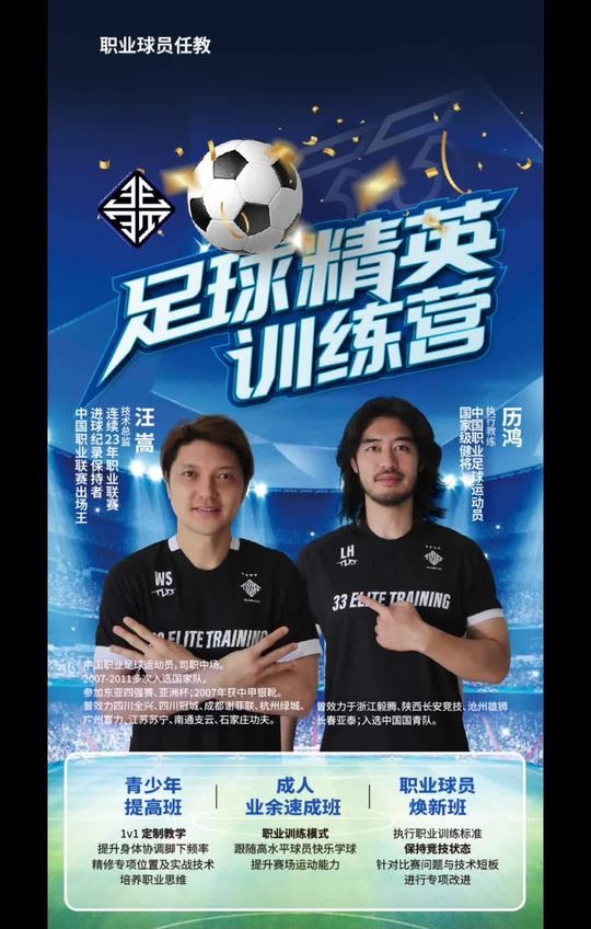 汪嵩&歷鴻開設(shè)青訓(xùn)俱樂部，兩人均是被禁足球員