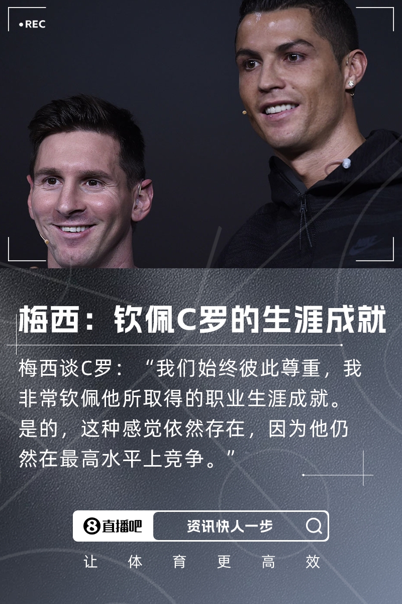 梅西談C羅：我非常欽佩他取得的生涯成就，他仍在最高水平競爭